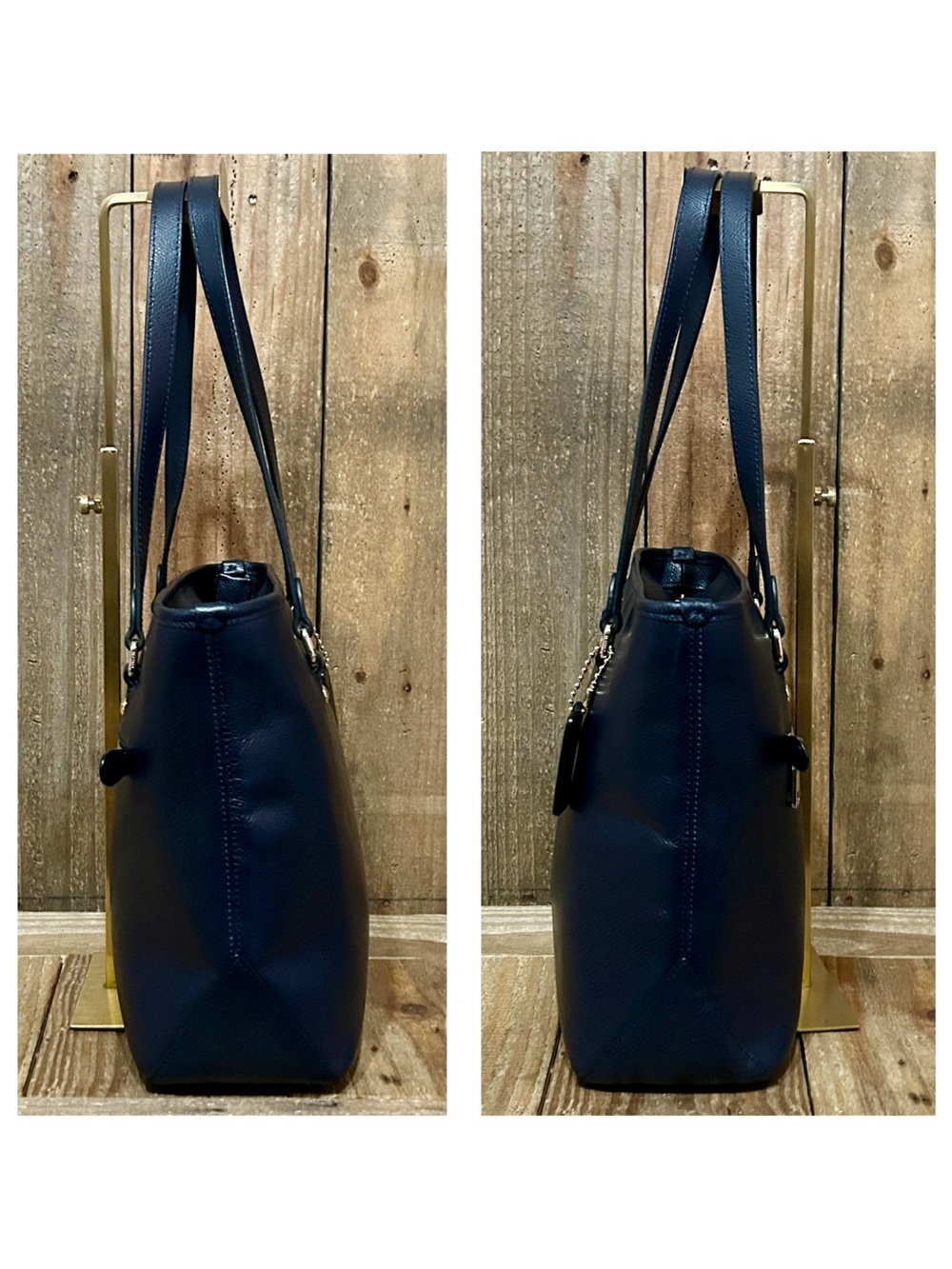 Coach. 5 Piece Set: Leather Zip Top Tote with Free Wristlet, 2 Scarfs & Dust Bag - Picture 8 of 16
